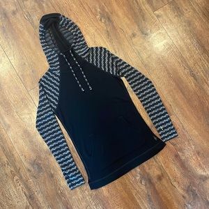 Smartwool Womens Merino Wool Striped Hoody - Black/Grey/White - XS